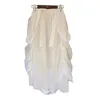 白い腰の不規則なスカート女性ファッション服210521