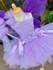 Mädchen Kleider Lavender Fairy Prinzessin Baby Mädchen Tutu Cosplay Kostüme Set für Kinder mit Flügel und Zauberstab Halloween Kleid