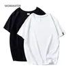 MOINWATER nouvelles femmes t-shirts 2 pièces/paquet solide décontracté 100% coton confortable T-shirts dame t-shirts à manches courtes hauts 210324