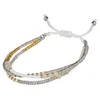 Three Layer Colorful Glass Seedbeads Rice Beads Strands Bracelet Women Gift Jewelry