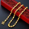 Kubanische Cool Torsad Herren-Halskette, 24 Karat reines Gold, 60 cm Hals-Ras-Kette, modische lange Halskette, Schmuck, Q0809