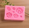 Rose Kwiaty Silikonowe Mold Cake Czekoladowe Formy Wedding Cakes Dekorowanie Narzędzia Kremówka Sugarcraft Mold SN4026