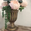 Plástico afligido vaso retro flor arranjo romano estilo europeu estilo adereços home desktop branco decoração 211215