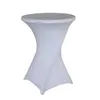 Stretch ronde tafelkleed cocktail spandex doek bar el bruiloftsfeest wit deksel 60/70 / 80 cm diameter multi-color 210626