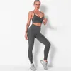 Бесшовные Ebb Woman Sportwear Йога набор тренажерный зал Бюстгальтер Brara Pad Высокая талия Данды Фитнес Одежда одежды Костюмы