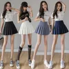 A-Line High Waist Pleated Mini Skirt Casual White Short Women Fashion Spring Summer Slim Tennis 210526