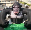 Reklam 16ft / 5m Halvlängd Giant Angry Gorilla Uppblåsbar för Outdoor Decoration Cartoon Black King Kong