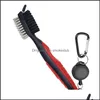 Sports & Outdoors Golf Training Aids Double-Sided Cleaning Brush Retractable Zipper Wire Groove Tool Drop Delivery 2021 Ci1Yh