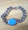 Bangle Sell Salman Khan Bracelet For Men 316L Stainless Steel Cowboy Cuban Chain With Green Gems Nature Stone Link Bracelets7474183