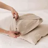 Juego de ropa de cama de lino natural, sábana encimera y funda de almohada, funda de lino puro nórdico, sábana de colchón 211110