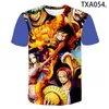 Anime una pieza Luffy camiseta hombres mujeres niños moda camiseta casual impresión 3d verano niños niñas niños tops streetwear fresco tee x0712
