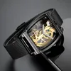 Men Flywheels Bridge Movement Exhibition Manual Mechanical Wrist Watch J55 Wristwatches322C