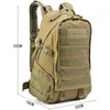 Mochila tática militar militar assalto 3P edc pacote molle saco homem ao ar livre grande capacidade de viagem camping de caça mochila y0721