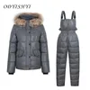 Femmes deux pièces pantalons 2021 femmes hiver combinaison ensemble costumes vêtements de plein air neige manteau Parka chaud coton veste 2 body pantalon ensembles