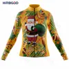 Racing Jackets HIRBGOD 2022 Red Cute White Beard Christmas Women's Long-Sleeved Cycling Jersey Autumn Quick Dry Top Wear Clothes