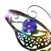 Окрашенные красивые вырезанные металлические 3D-бабочка металлическая лягушка настенные искусства крытый открытый орнаменты прокрутки антенны с крючком висит 556 v2