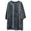 Summer Arts Style Women Short Sleeve Loose O-neck Tee Shirt Femme Tops Vintage Print Cotton Casual Tshirt S860 210512