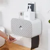 Acessórios para banheiro Titular de papel higiênico Caixa de armazenamento Dispensador de parede plástica Tecido montado para rolos Portable 210423