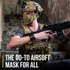 15 Color Outdoor Foldable Half Face Mask with Ear Protection Tactical Low-carbon Steel Airsoft Shooting Cycling Mesh Breathable Masks