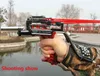 High Quality Stainless Steel Hunting And Fishing Laser Slingshot With Rubber Band Strong Slingshot Outdoor Professional Shooting W220307
