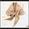 Cappelli, Sciarpe Guanti Moda Aessoriescashmere Triangolo solido Inverno Donna Sciarpa Scialle a doppia faccia Avvolge Foulard Femme Fazzoletto da collo Silenziatore F