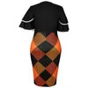 Plus Size Dresses Elegant Geometric Print Dress For Year 2022 Spring Layered Short Sleeve Women Midi Evening Party Dresse 5XL