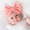 20 Kleur Baby Accessoires Zuigeling Babys Meisje Leuke Grote Boog Hoofdband Pasgeboren Solid Headwear Hoofdtooi Nylon Elastische Haarband Geschenken