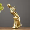 Gouden hars standbeeld voor decoratie home decor s abstracte sculptuur moderne figurines liefde rose Valentijnsdag aanwezig 210827