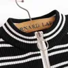 Damen Half Zip Stripes Crop Knit Jumper Strickpullover Ped Pullover 210512