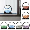 Timers 12" Moving Sand Art Picture Round Glass Flowing Frame 3D Deep Sea Sandscape In Motion Display Relaxing Home Drop