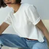 Hirsionsanカジュアルコットン基本Tシャツの女性の柔らかい特大のソリッドカラー女性ティーズ原宿エレガントな女性夏のトップス緑210623