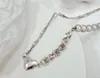المرأة قلادة لؤلؤة سلسلة القلب سحر قلادة الفولاذ الصلب بلينغ للهدايا مجوهرات 18 بوصة