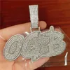 Новая мода позолоченные полные CZ Diamond Came Ice Out Diy пользовательские названия буквы кулон ожерелье с бесплатными 3 мм круглосуточная веревка цепь хороших украшений