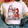 Women's T-Shirt Mushroom T Shirt Women Couple Clothes Grunge Kawaii White Tshirt Vintage