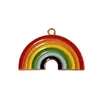 10st Rainbow Alloy Enamel Charms Rainbow Pendants Halsband Armband Örhängen Flytande DIY Smycken Tillbehör