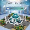 MOC Angel Square модель со светодиодными частями Строительные блоки Формы king 16003 2960pcs Уличные здания Игрушки кирпичи Детские Рождественские подарки