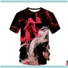 S Abbigliamento Uomo Abbigliamento2021 Fumo Creativo Uomini T-shirt grafiche Estate 3D Stampa Casual Streetwear Costume Cosplay T Shirt Moda Harajuku