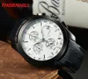 All dials working Stopwatch Men Watch Luxury Watches With Calendar Leather Strap Top Brand Quartz Wristwatch 40mm2981441