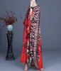 Vanovich Chinese Style Długa Sukienka Kobiety Letnie Lampy Dekolt Drukowanie Pluz Rozmiar Temperament Odzież 210615
