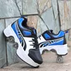 Deformation Parkour Shoes Four Wheels Rounds Of Running Roller Skates Shoe 2021 Fashione Sneakers unisex