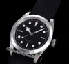 TWF Fifty Eight 41mm 79540 A2824 Automatisk herrklocka Polerad stål Bezel Black Dial Fabric Strap 9 Styles Super Edition 2022 New Watches Puretime G7