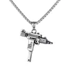 European American Machine Jewelry 2021 Trend Chain Stainless Steel Color Men039S Necklace Uzi Submachine Gun 55Cm Pendant3869902