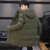 Yeni Kış Erkekler Uzun Parkas Rahat Aşağı Ceketler Erkek Kalın Sıcak Dış Giyim Kapşonlu Fermuar Mont Rüzgar Geçirmez Slim Fit Erkek Giyim 4XL Y1103