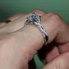 Vecalon 2016 Romantic Antique Memale Ring 2CTシミュレーションダイヤモンドCZ 925スターリングシルバーエンゲージメントウェディングバンドリング女性1485531
