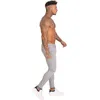 Gingtto denim byxor män skinny smal passform grå jeans för hip hop ankel tight cut nära kroppen stor storlek stretch zm175 211108