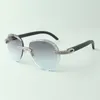 2022 Classic Double Row Diamond Solglasögon 3524027 med naturliga svarta träarmsglasögon, direktförsäljning, storlek: 18-135 mm
