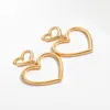 Vintage Metal Gold Color Earrings For Women Simple Big Hollow Peach Heart Eloy Drop Earrings Party Jewelry 20213925800