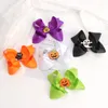 Hårtillbehör NCMama 2PCS / Parti 4,5 tum pumpa Halloween bågar Grosgrain Ribbon Barrettes Hairclip Boutique Hairpins