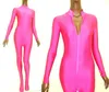 Sexiga kvinnor bodysuit yogakostymer främre blixtlås unisex 23 färg lycra spandex catsuit dräkt ingen huvud hand halloween fest fancy dr2753