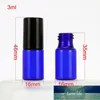 100pcs/lot 1ml 3ml 5ml 10ml Blue Glass Roll on Bottle with Metal Ball Refillable Cosmetic Glass Roller Essential Oil Vials